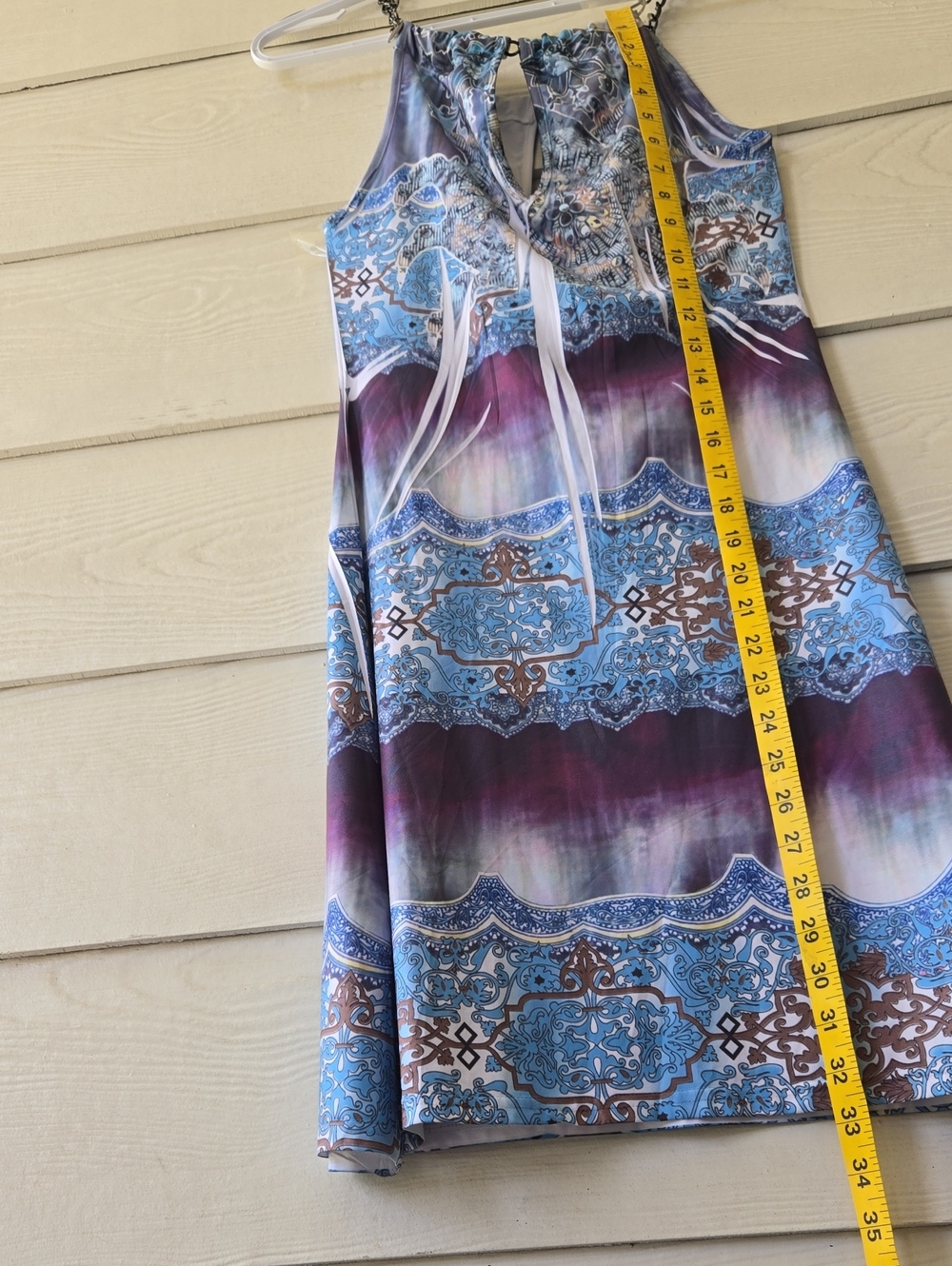 Cristinalove Blue & Purple Patterned Halter Mini Dress - Picture 5 of 13